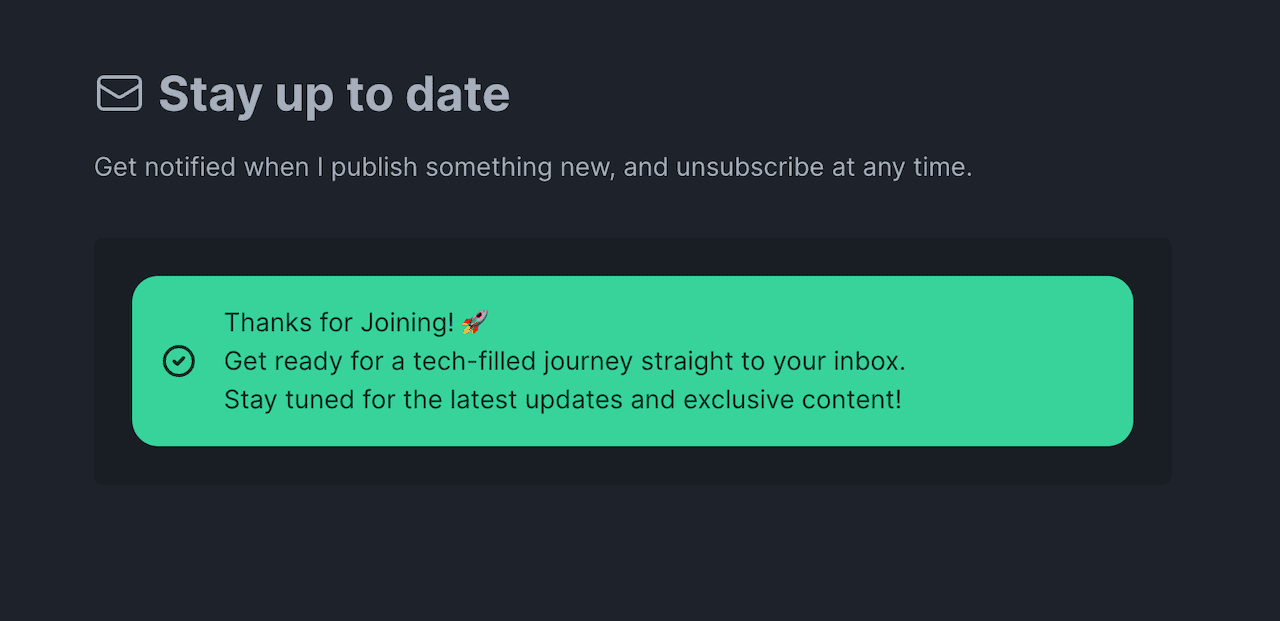 Newsletter Submitted Newsletter Submitted